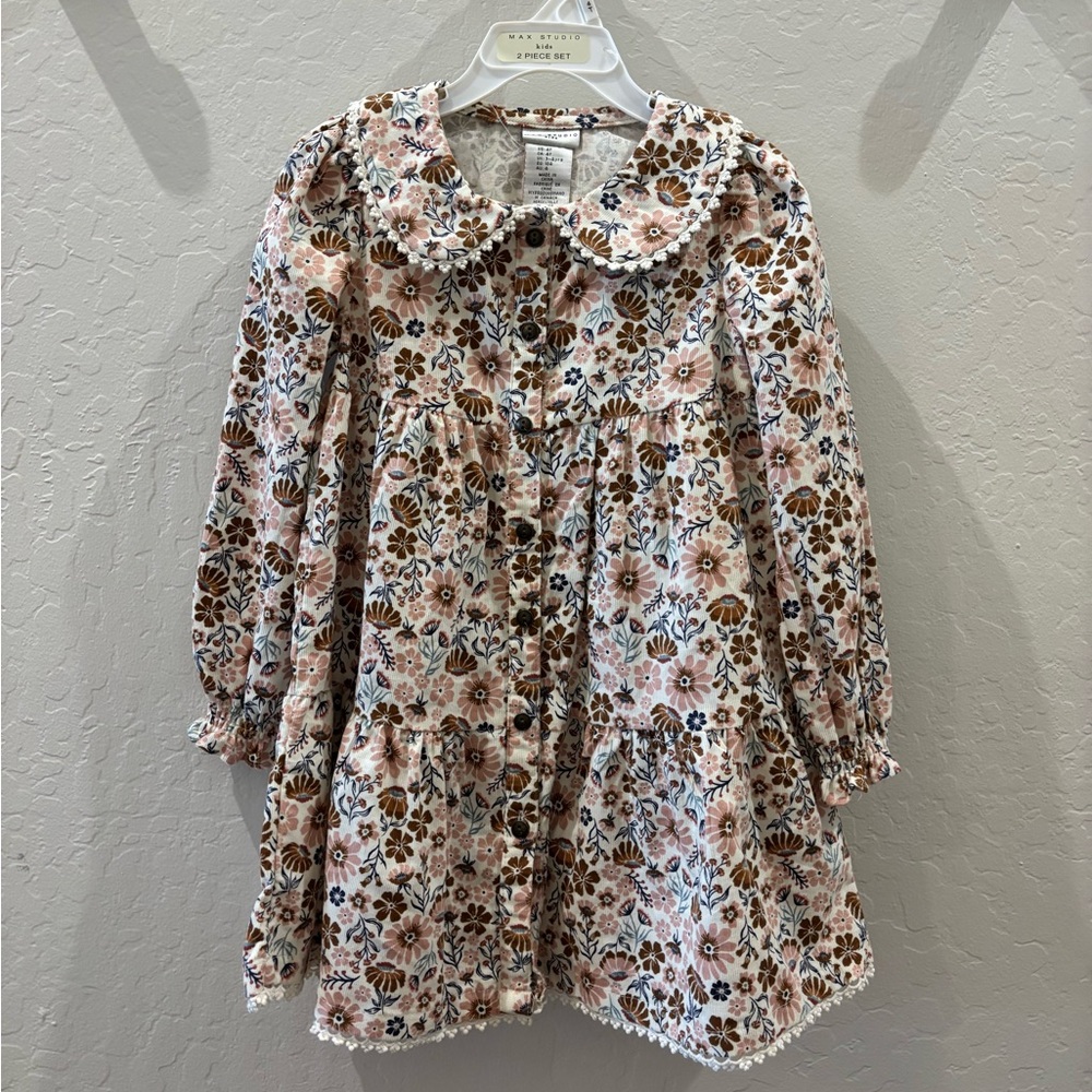 Max Studio • Floral Button-Up Dress and Leggings Set • Size 3T